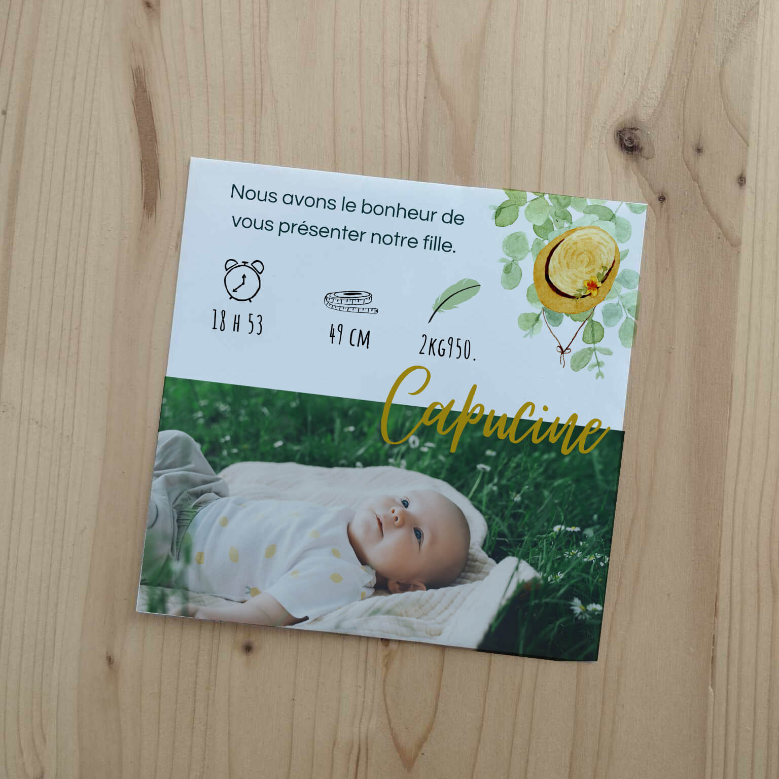 Faire part de Naissance Capucine – Image 3
