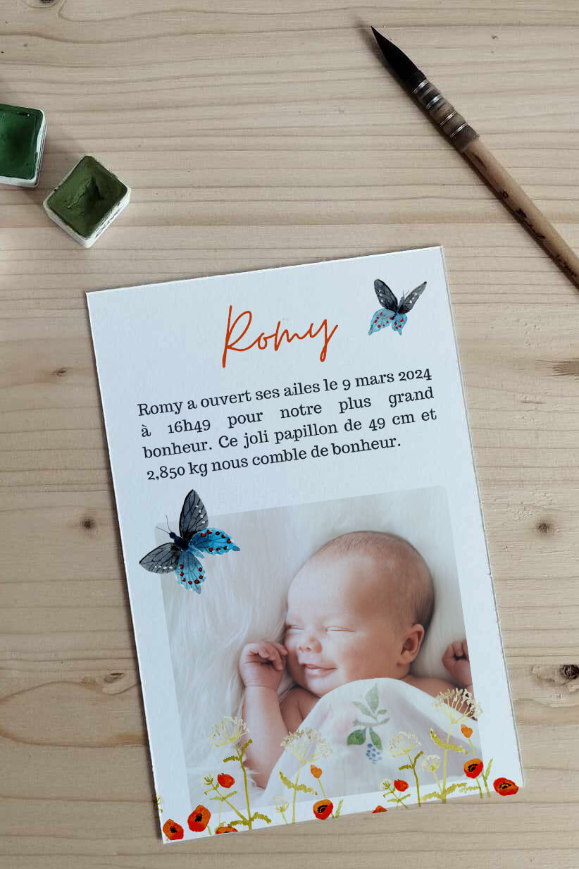 Faire part de Naissance Romy – Image 3