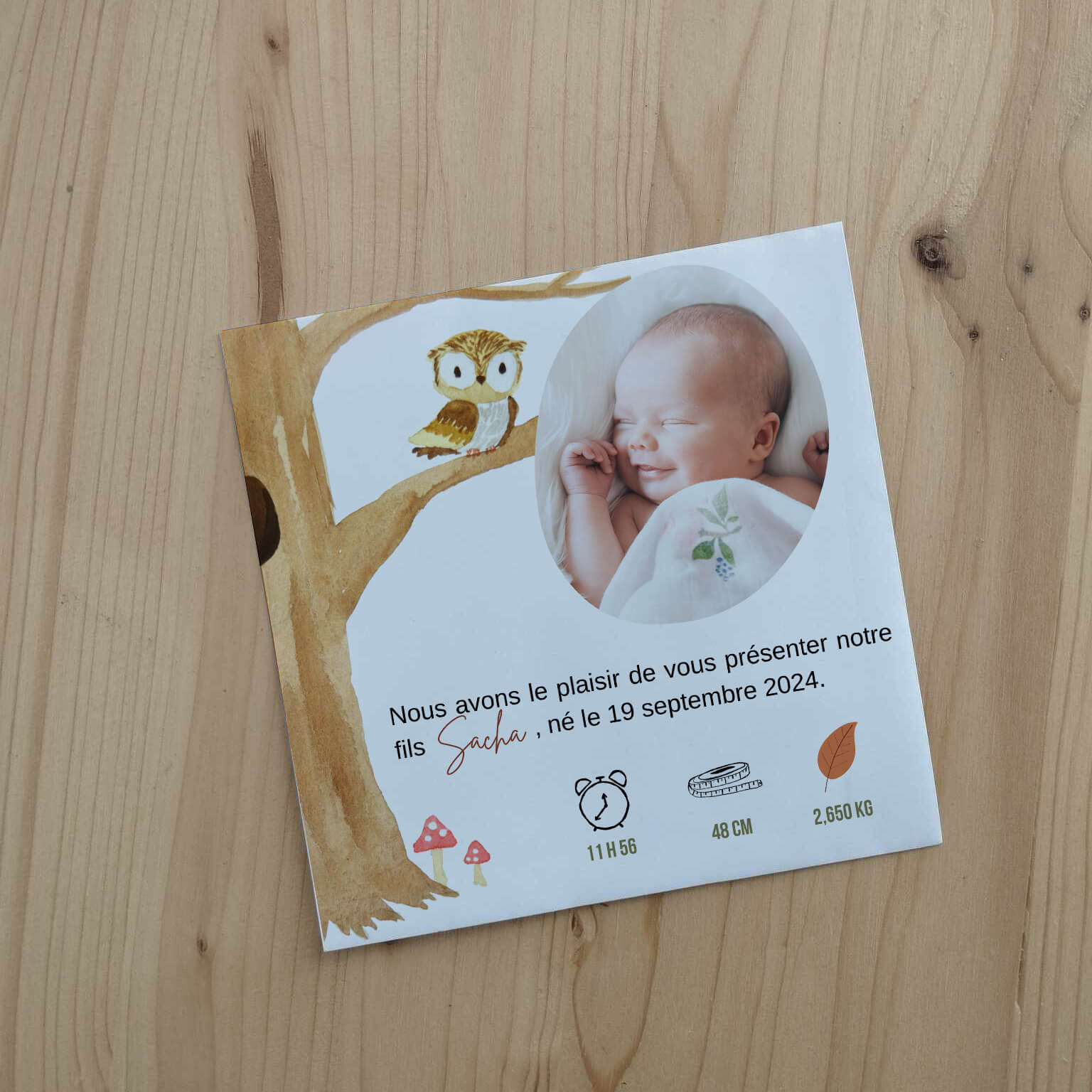 Faire part de Naissance Sacha – Image 3